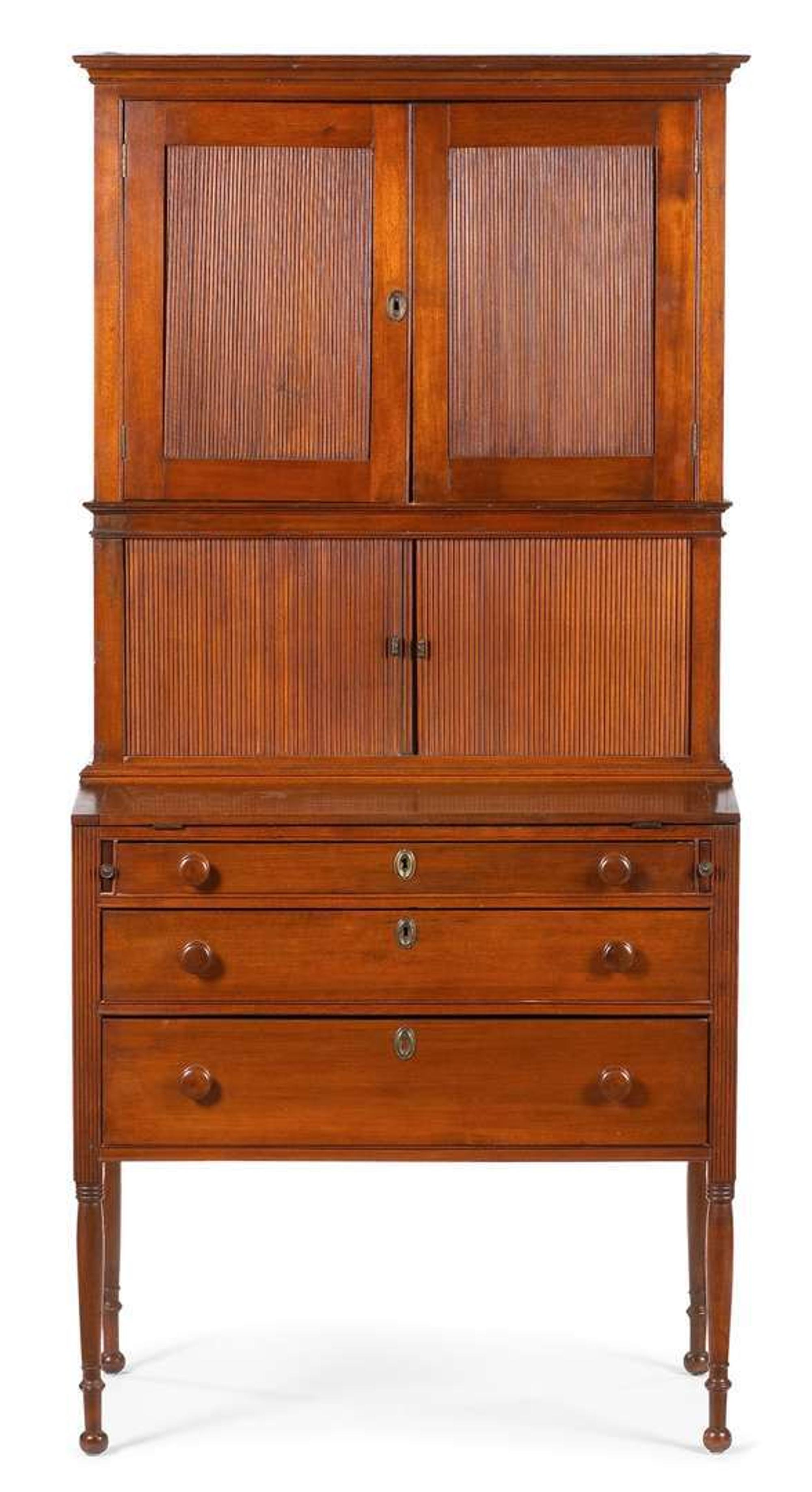 Federal tambour secretary new england, early 19th century