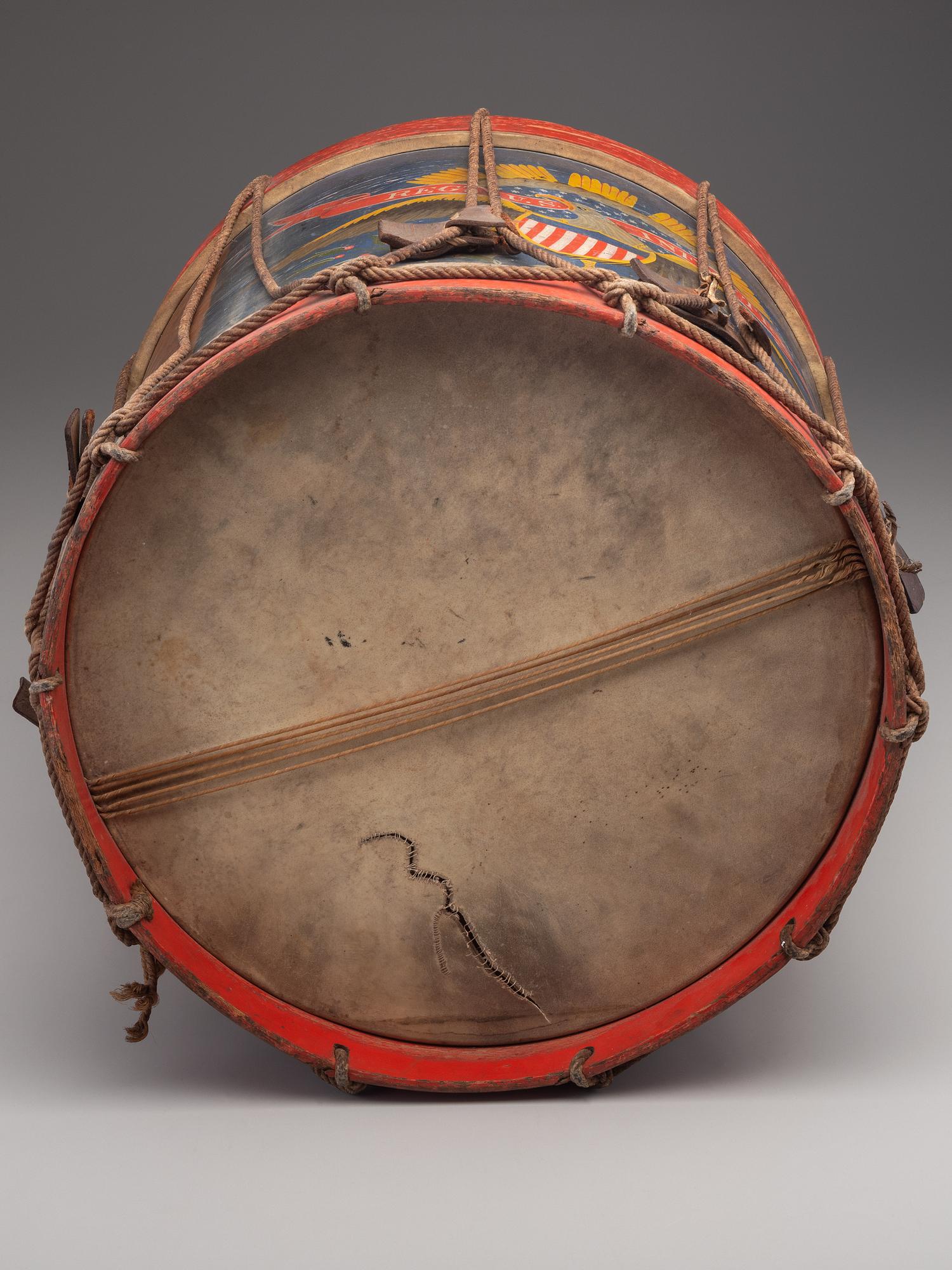 [CIVIL WAR]. Painted regulation eagle drum. Manufactured by Richard Mein, Fordham, NY.
