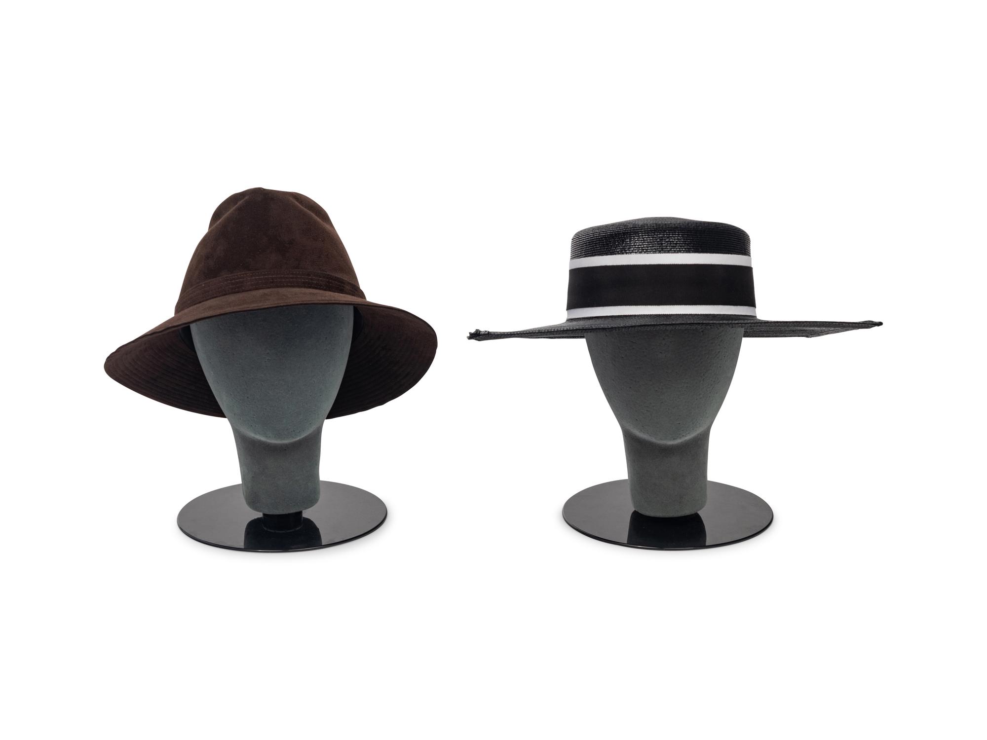Two Hats by Halston and Yves Saint Laurent, 1970s