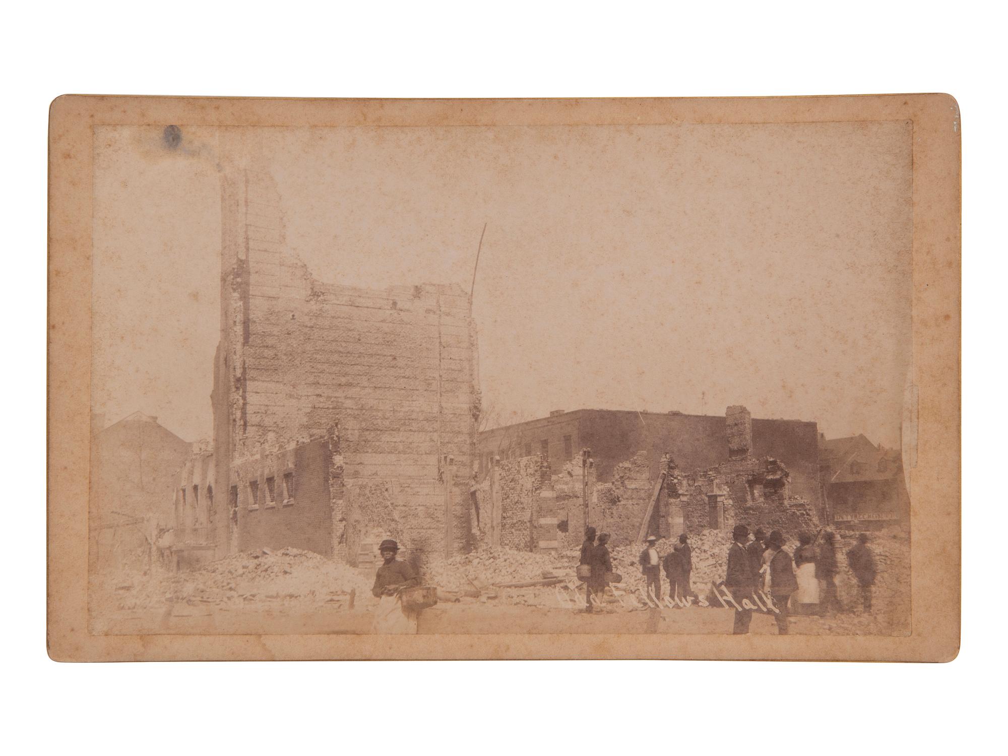 [EARLY PHOTOGRAPHY]. 7 photographs documenting the Savannah Fire of 1889 by J.N. Wilson.