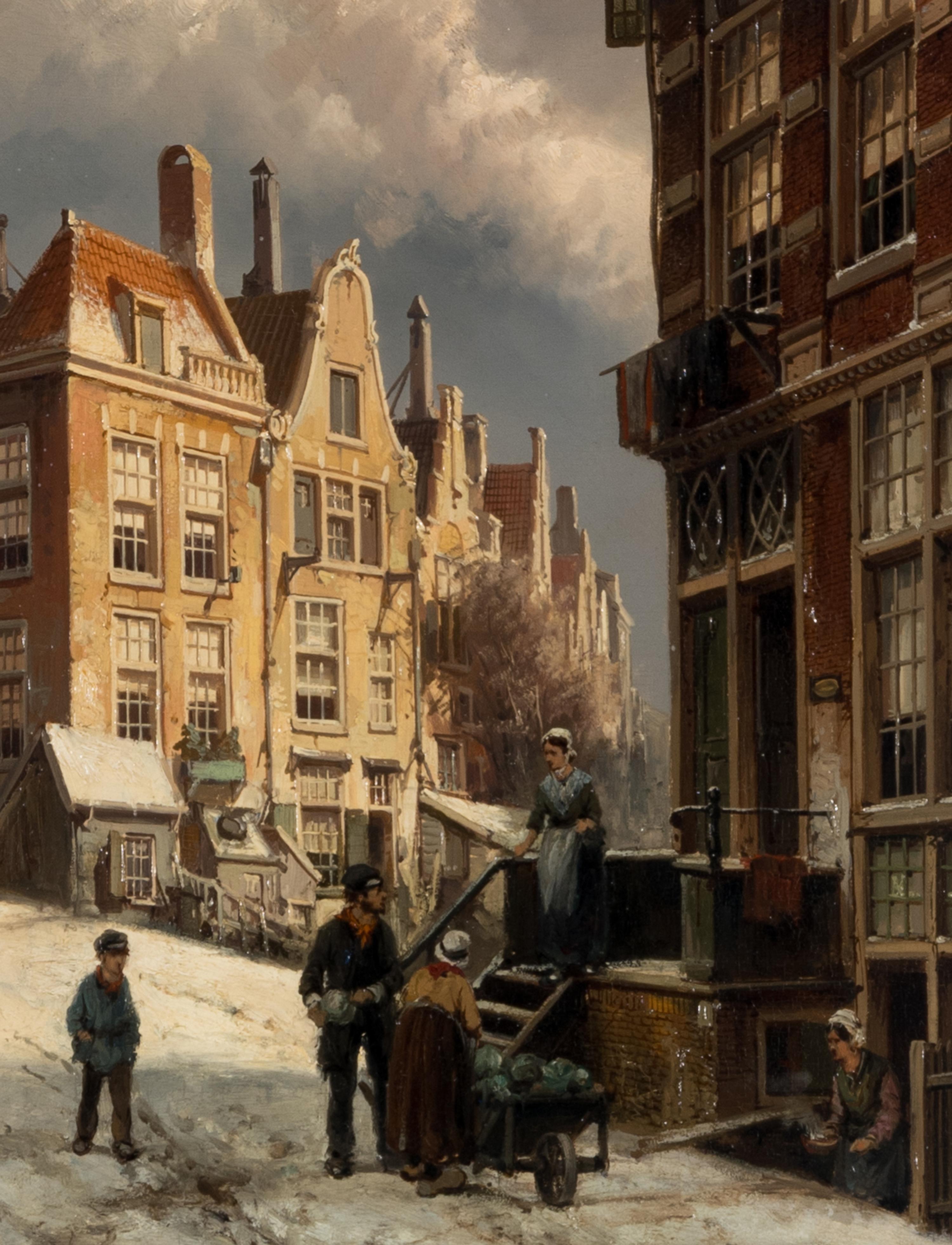 Willem Koekkoek (Dutch, 1839-1895) — Dutch Street in Winter