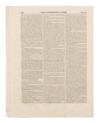 [LINCOLN, Abraham (1809-1865)]. The Congressional Globe . 30th Congress, 1st Session. New Series No. 48. Washington, D.C.: Blair & Rives, 16 May 1848.