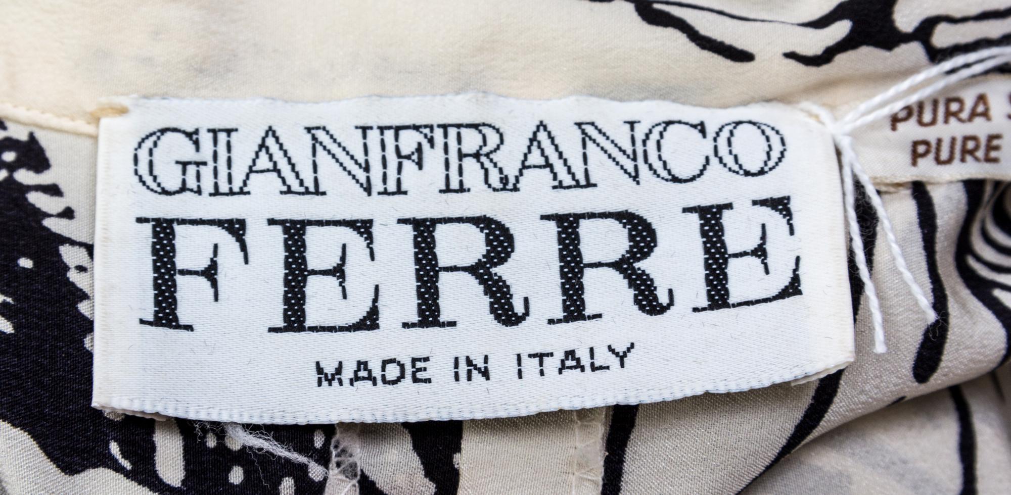 A Gianfranco Ferre Floral Silk Blouse,