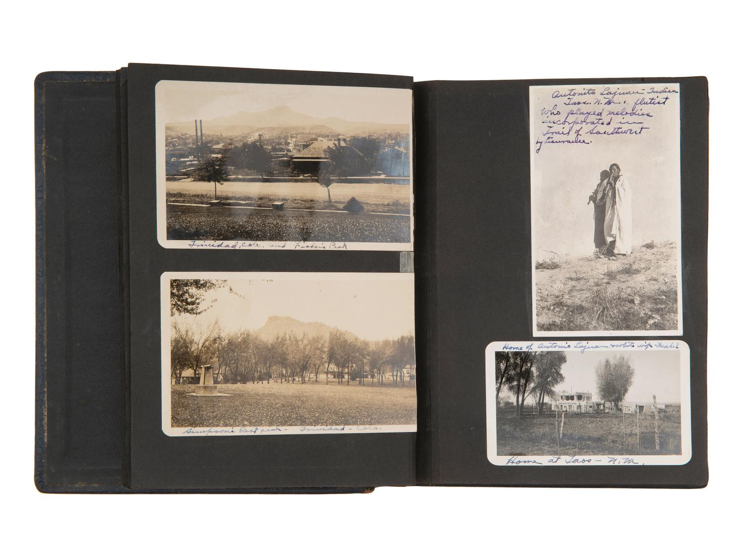 [WESTERN AMERICANA - NATIVE AMERICANS]. Photo albums documenting Rev. William L. Earl's travels in the American west, incl. views of the Ignacio Indian Boarding School and Pueblo artisans Severo and Maria Tafoya.