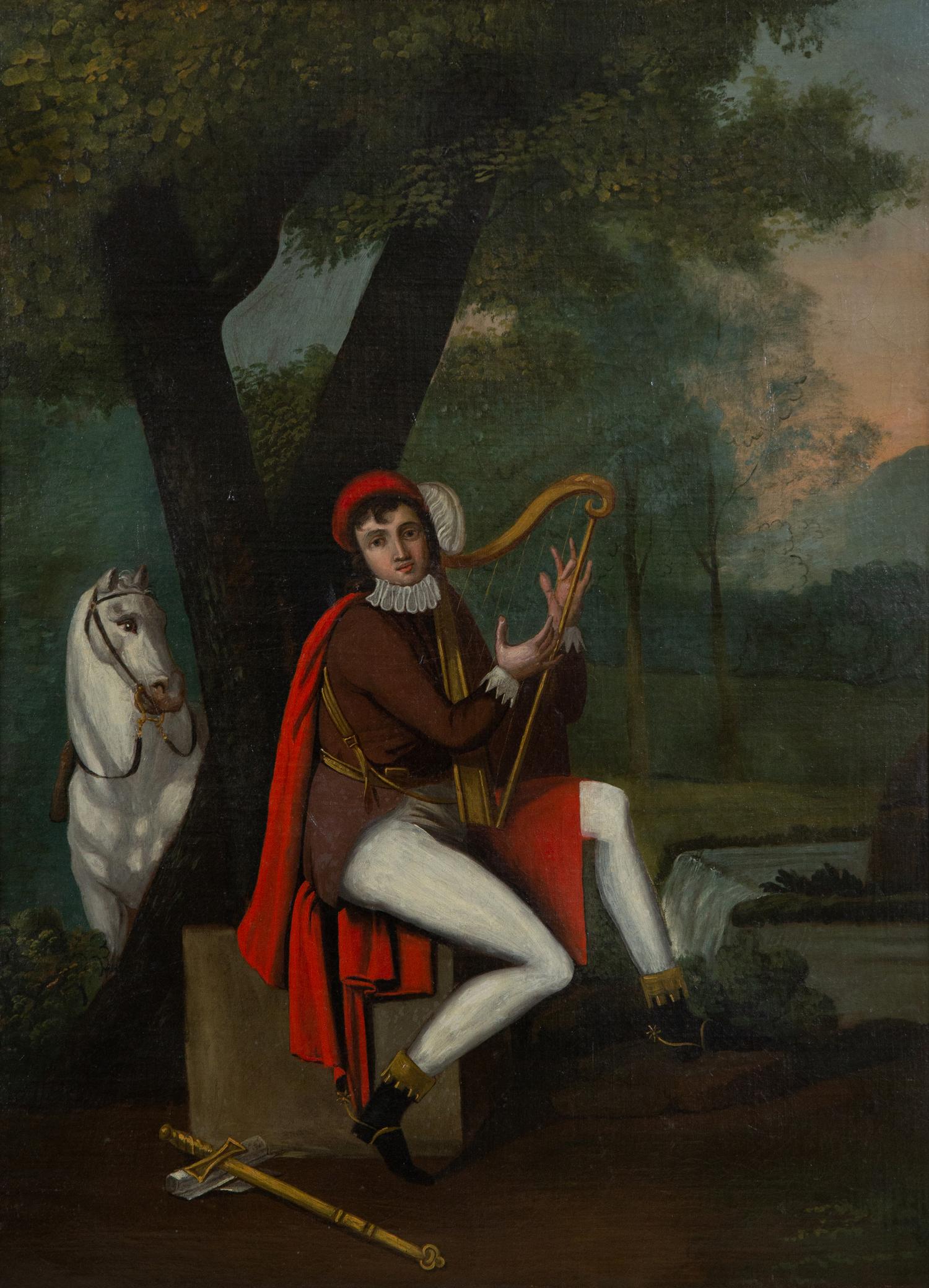 A French Painted Trumeau Mirror