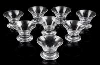 A Set of Eight Steuben Sorbets Diameter 4 1/4 inches.