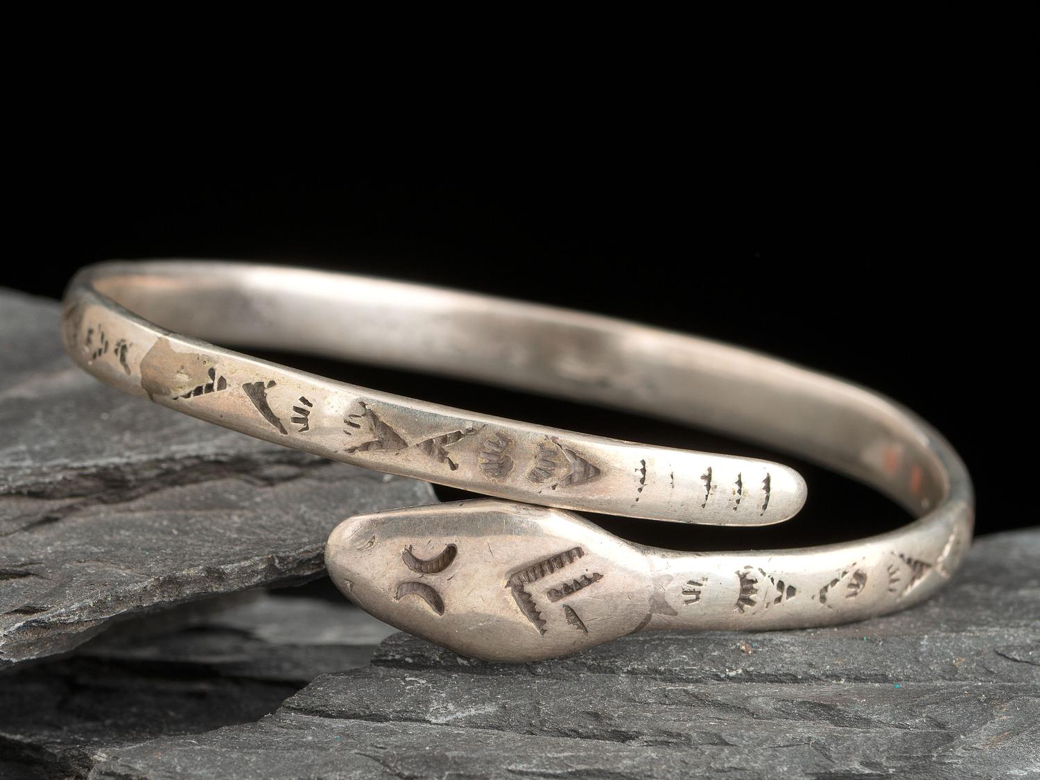Pueblo Stamped Ingot Snake Bracelet