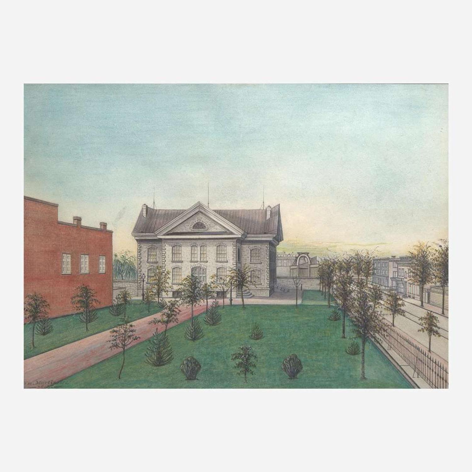 American School 19th century View of the Girard Avenue Meeting House, circa 1871