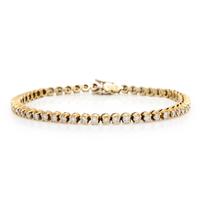 Yellow Gold and Diamond Tennis Bracelet