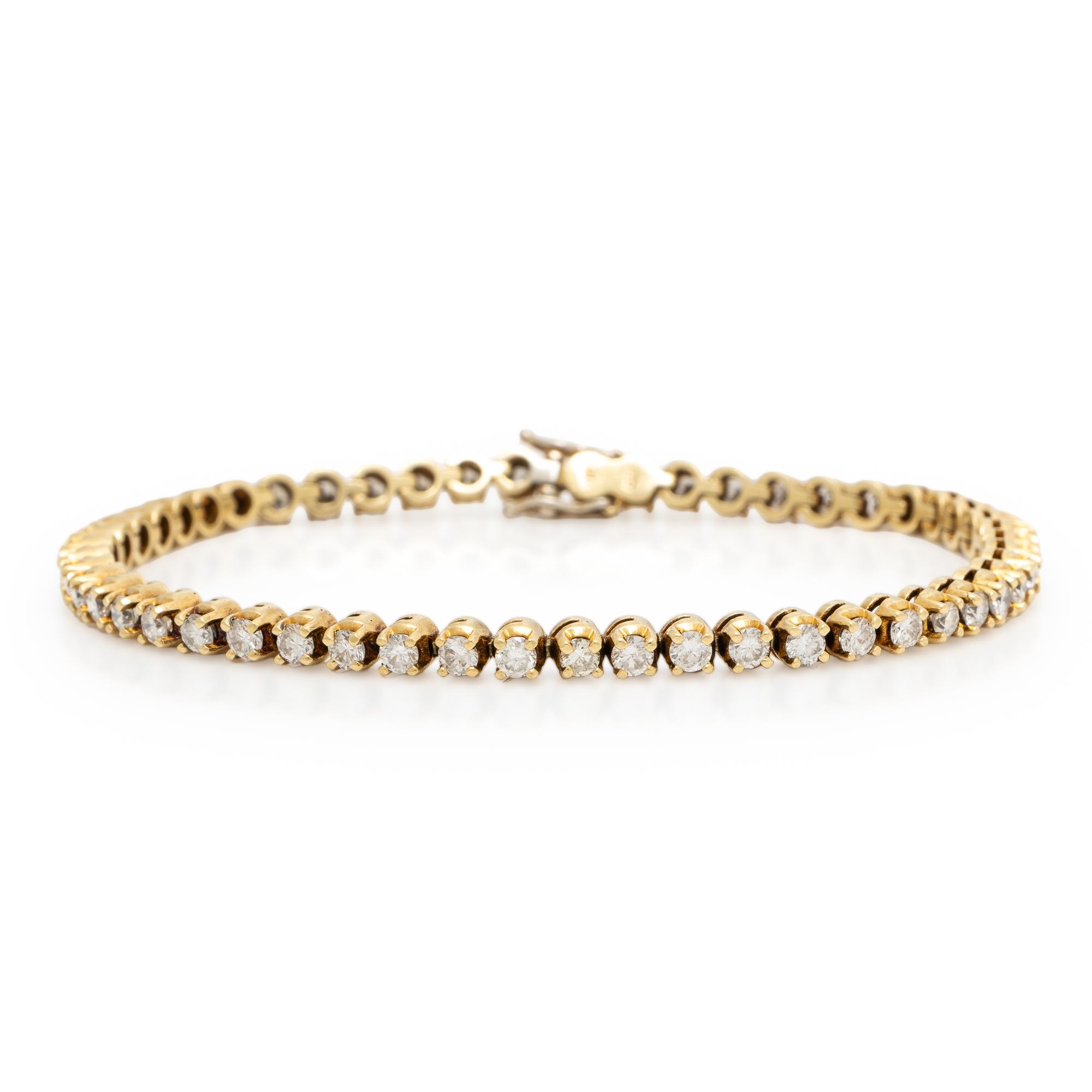 Yellow Gold and Diamond Tennis Bracelet