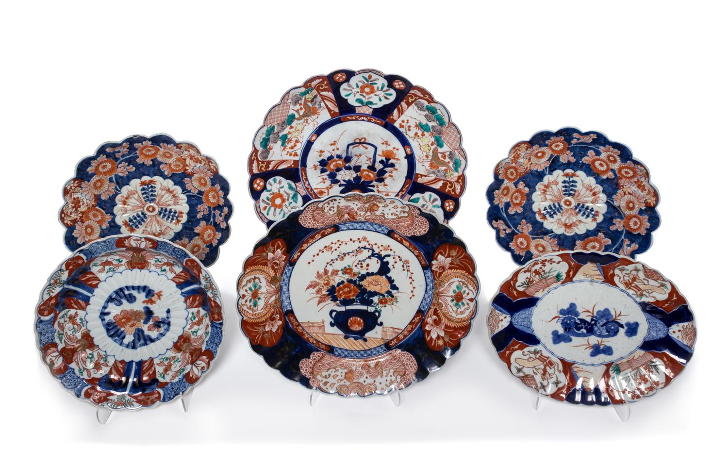 Six Japanese Imari Porcelain Chargers