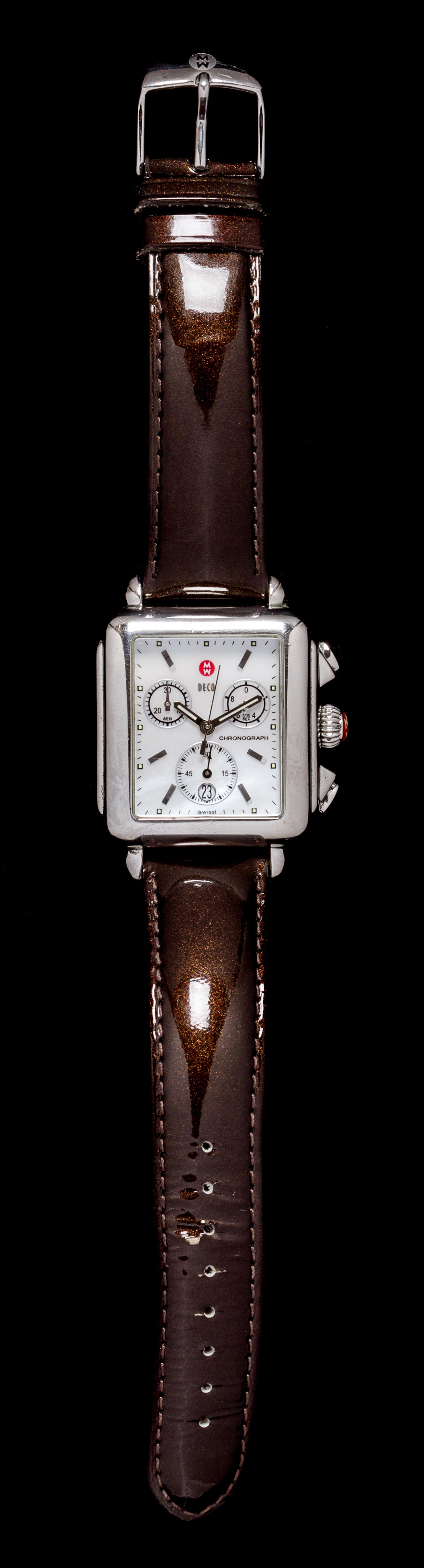 A Stainless Steel and Mother-of-Pearl Chronograph Deco XL Wristwatch, Michelle,