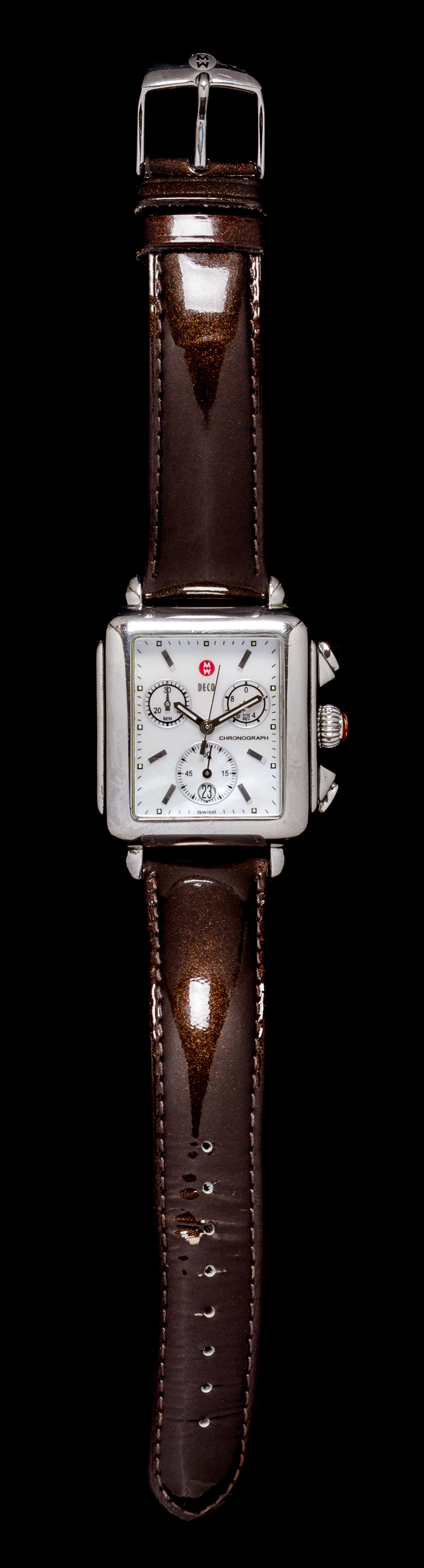 A Stainless Steel and Mother-of-Pearl Chronograph Deco XL Wristwatch, Michelle,