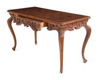 A Louis XV Style Writing Table and an Associated Dutch Marquetry Chair