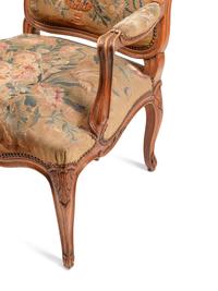 A Pair of Louis XV Style Beechwood Fauteuils