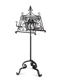 A Wrought Iron Duet Stand