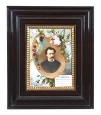 A French Ceramic Portrait Plaque, E. Vignaud, Height of plaque 15 x width 11 1/2 inches.