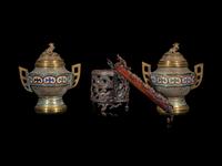 Three Japanese Metal Incense Burners