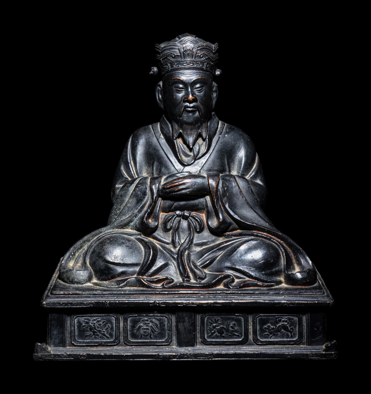 A Japanese Bronze Figure of a Daoist Immortal