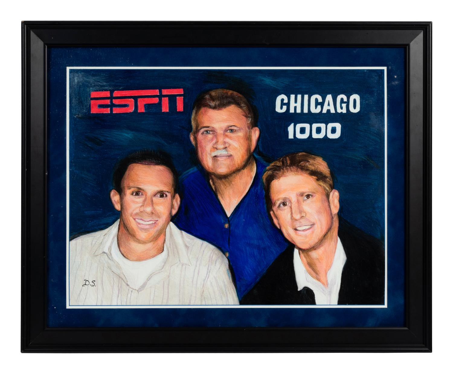 A Group of Five Miscellaneous Artworks Related to Mike Ditka Formerly Displayed at Mike Ditka’s Restaurant