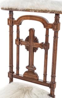 A French Walnut Prie-Dieu with Brazilian Cowhide Upholstery