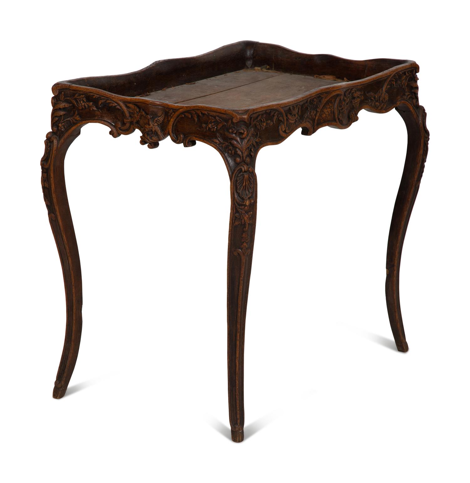 An English Carved Oak Tray-Top Table