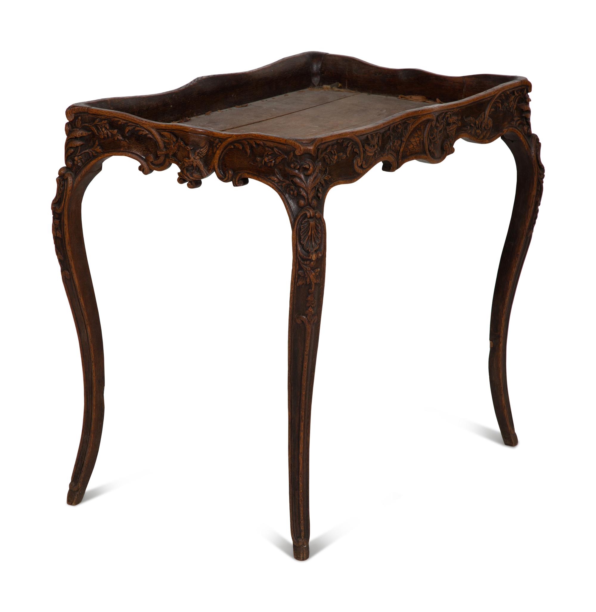 An English Carved Oak Tray-Top Table