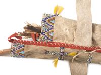 Sioux Beaded Hide Bowcase and Quiver, with Bow and Arrows