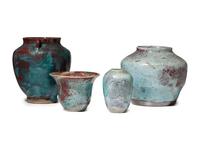 Four Jugtown Pottery Chinese Vases