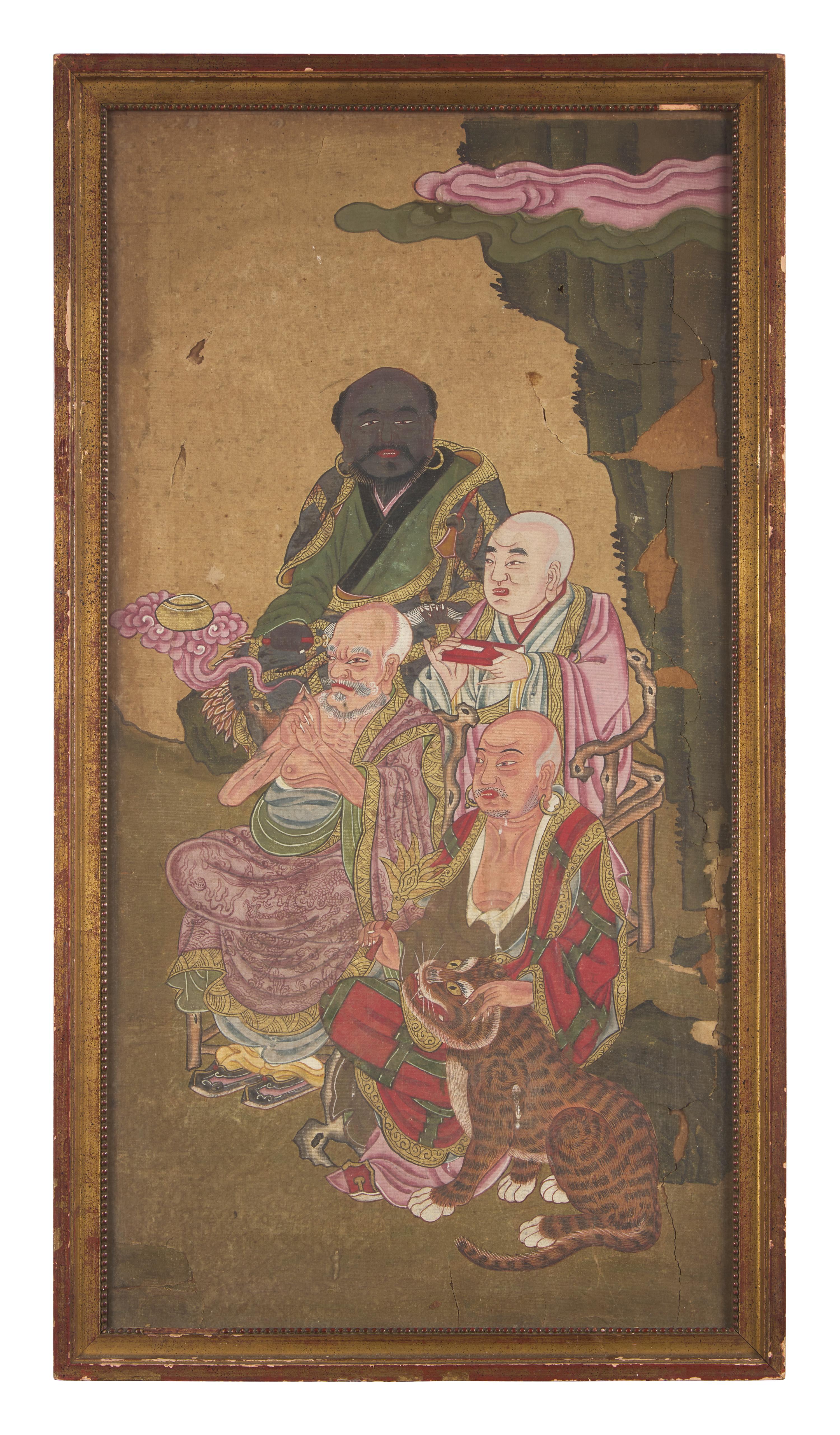 A Chinese 'Luohan' Painting on Paper, 19th Century 清 紙本羅漢像