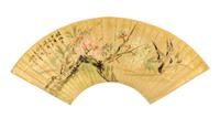 Qian Fengming, (QING DYNASTY), Peach Blossoms and a Swallow