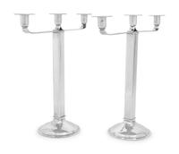 A Pair of Porter Blanchard Silver Three-Light Candelabra