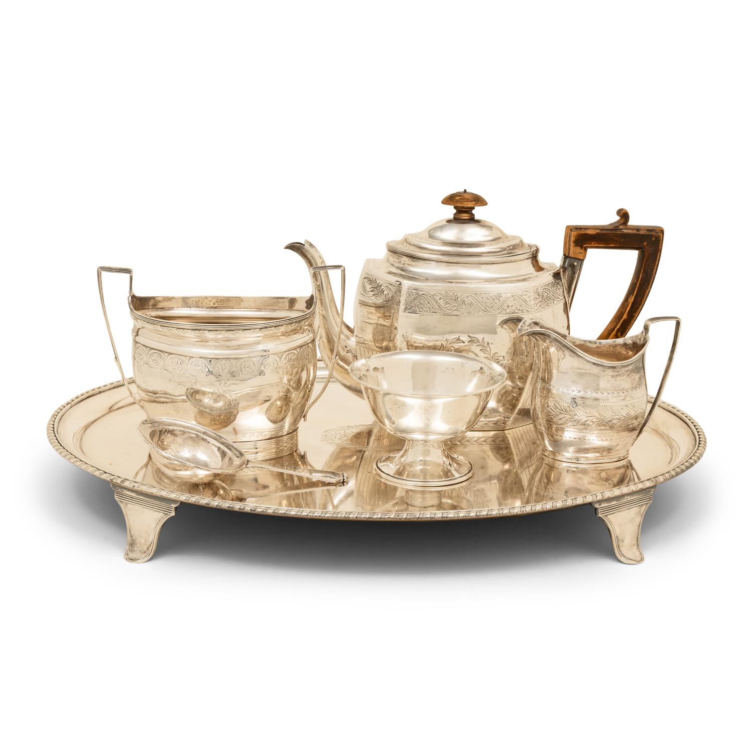 An American Silver Assembled Four-Piece Tea Service