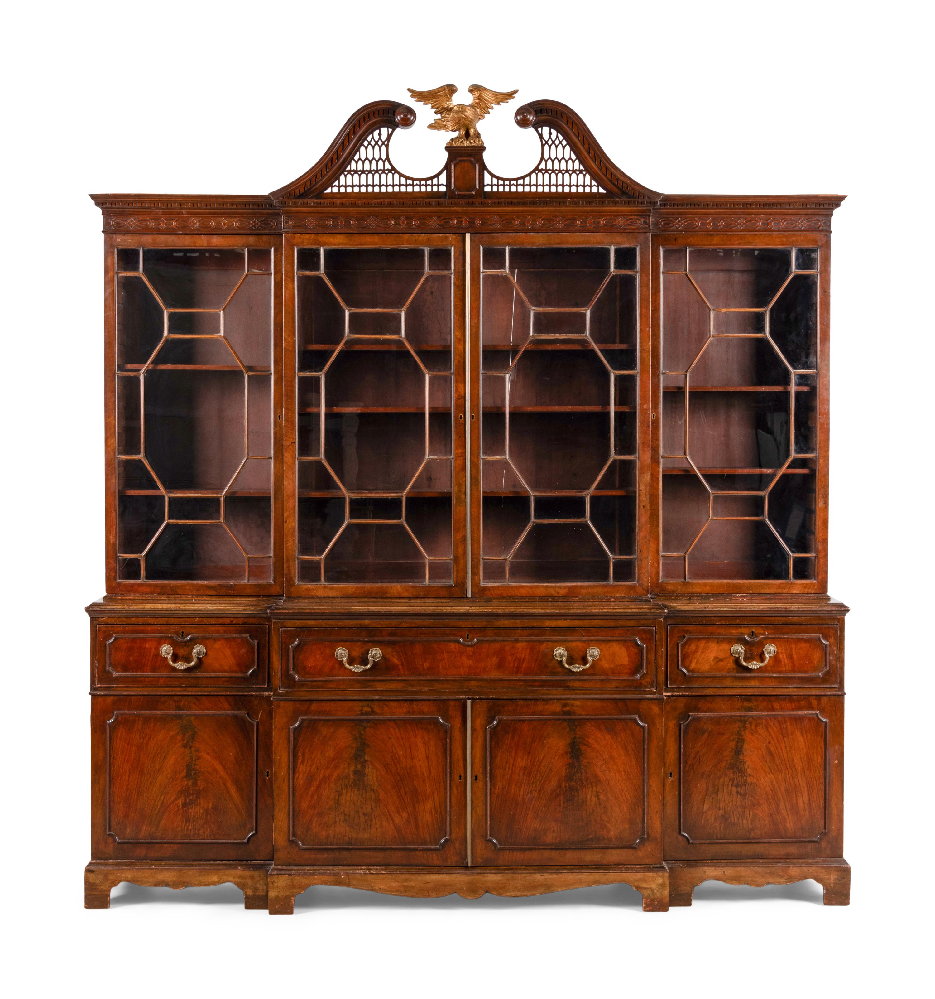 A George III Mahogany Breakfront Bookcase