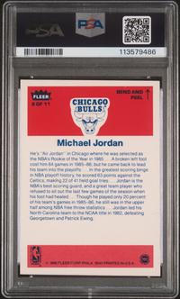 A 1986 Fleer Michael Jordan Rookie Sticker No. 8 (PSA 8 NM ST) and 1991 Upper Deck Baseball Card No. SP1