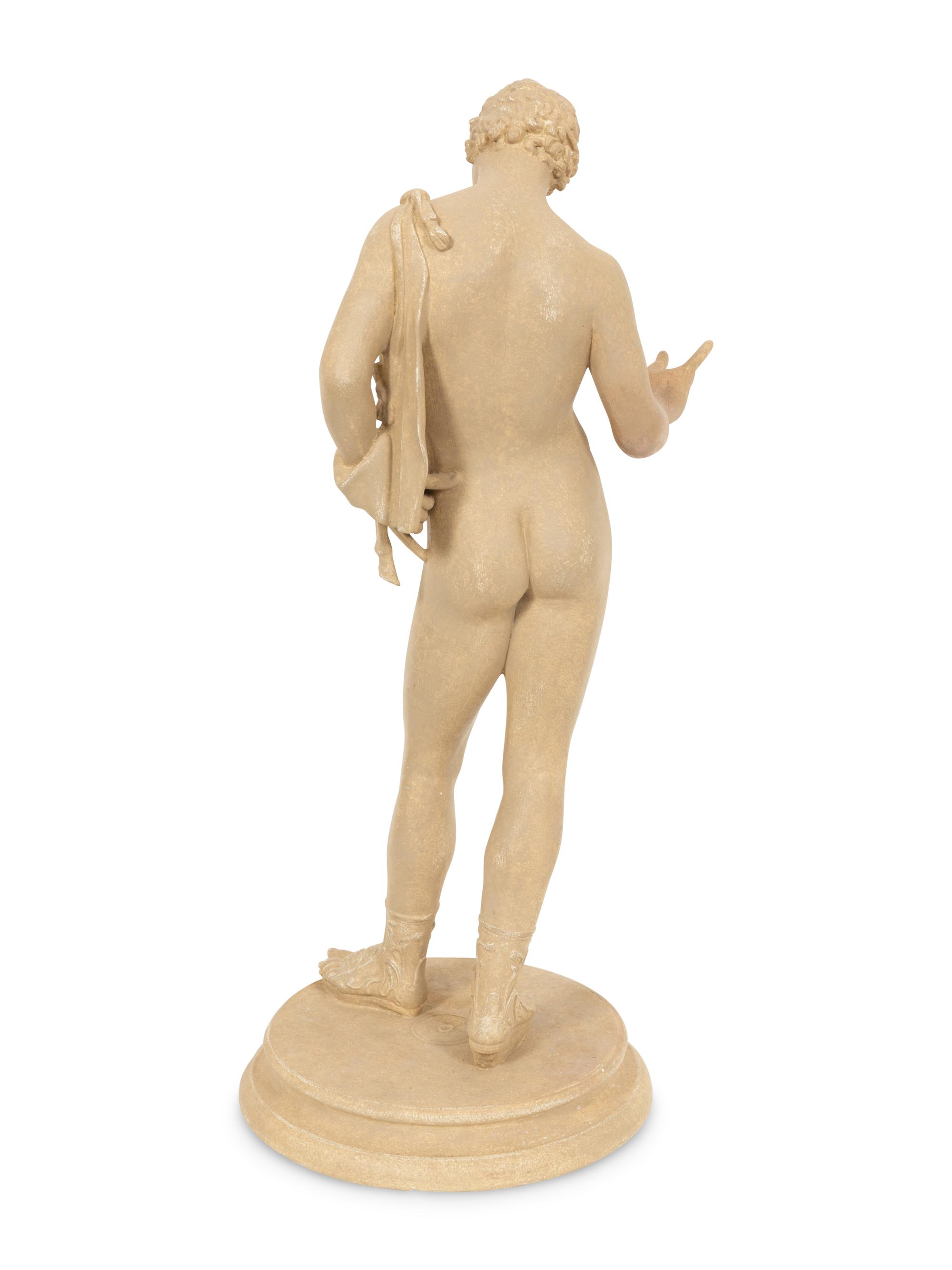 An Italian Patinated Plaster FIgure of Narcissus