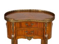 A Louis XV/XVI Transitional Style Gilt Metal Mounted Fruitwood Side Table
