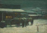 Oscar Edmund Berninghaus (American, 1874-1952) — Horses in Twilight