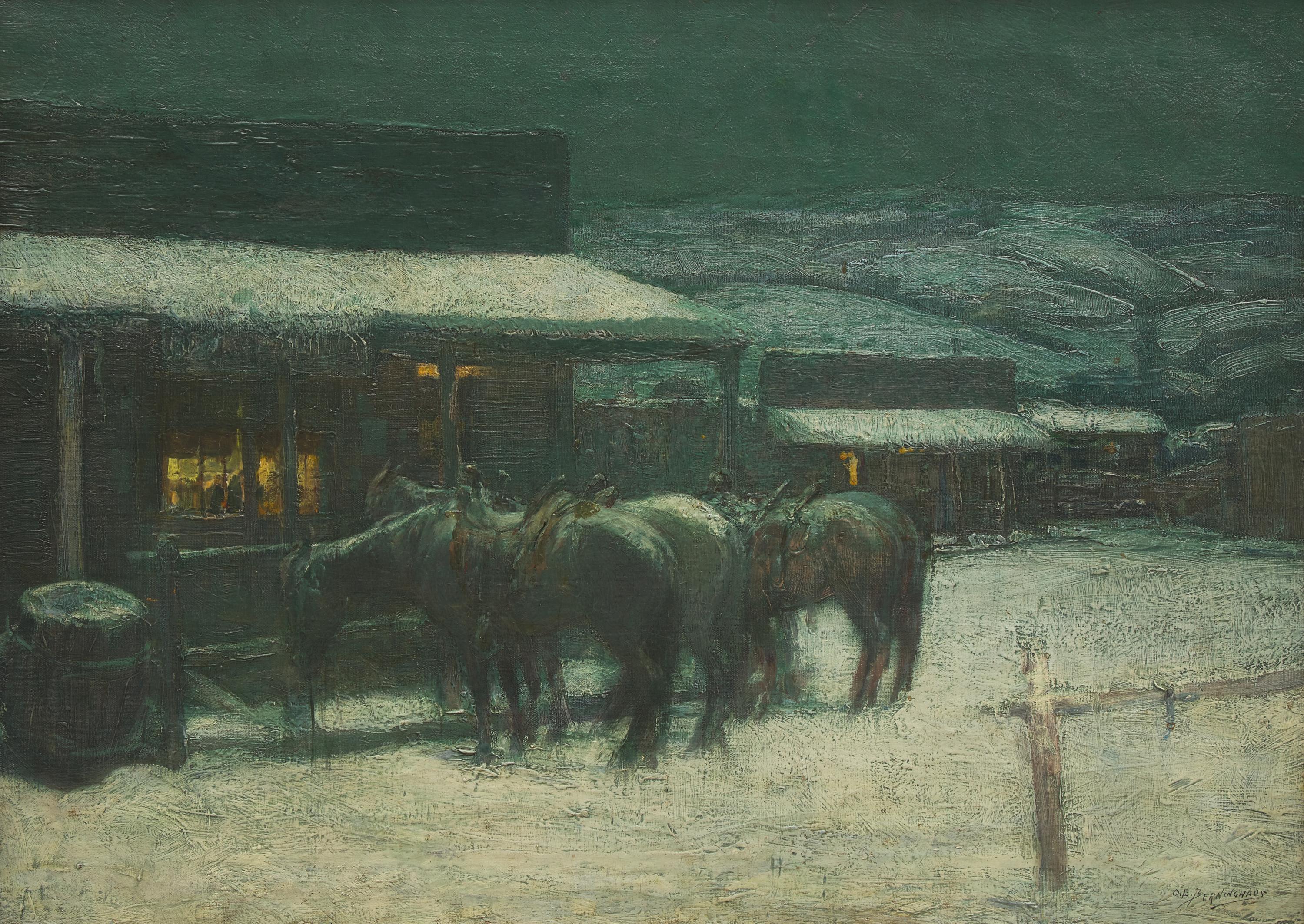 Oscar Edmund Berninghaus (American, 1874-1952) — Horses in Twilight