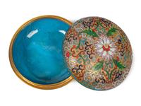Six Chinese Green Ground Cloisonné Enameled Vessels