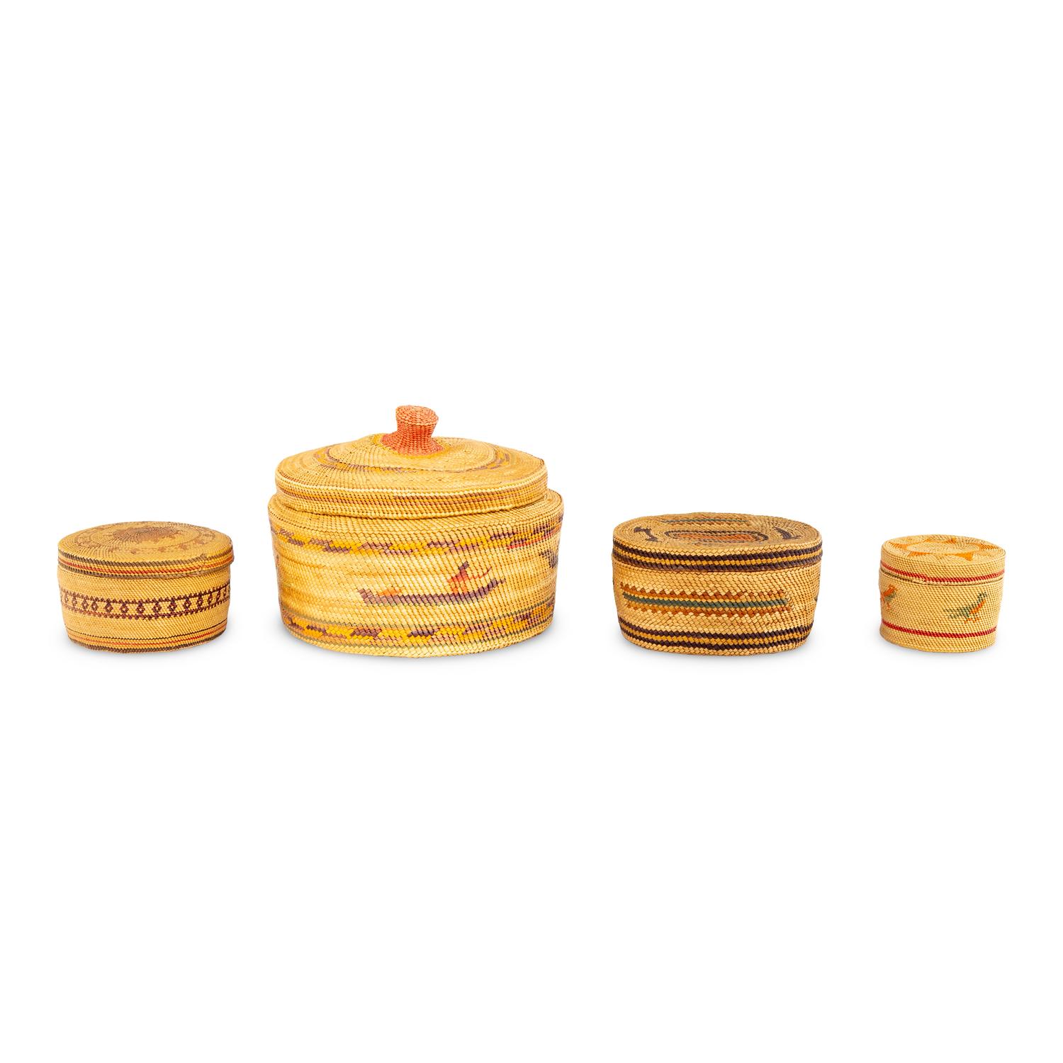 Nuu-chah-nulth / Makah Lidded Trinket Baskets