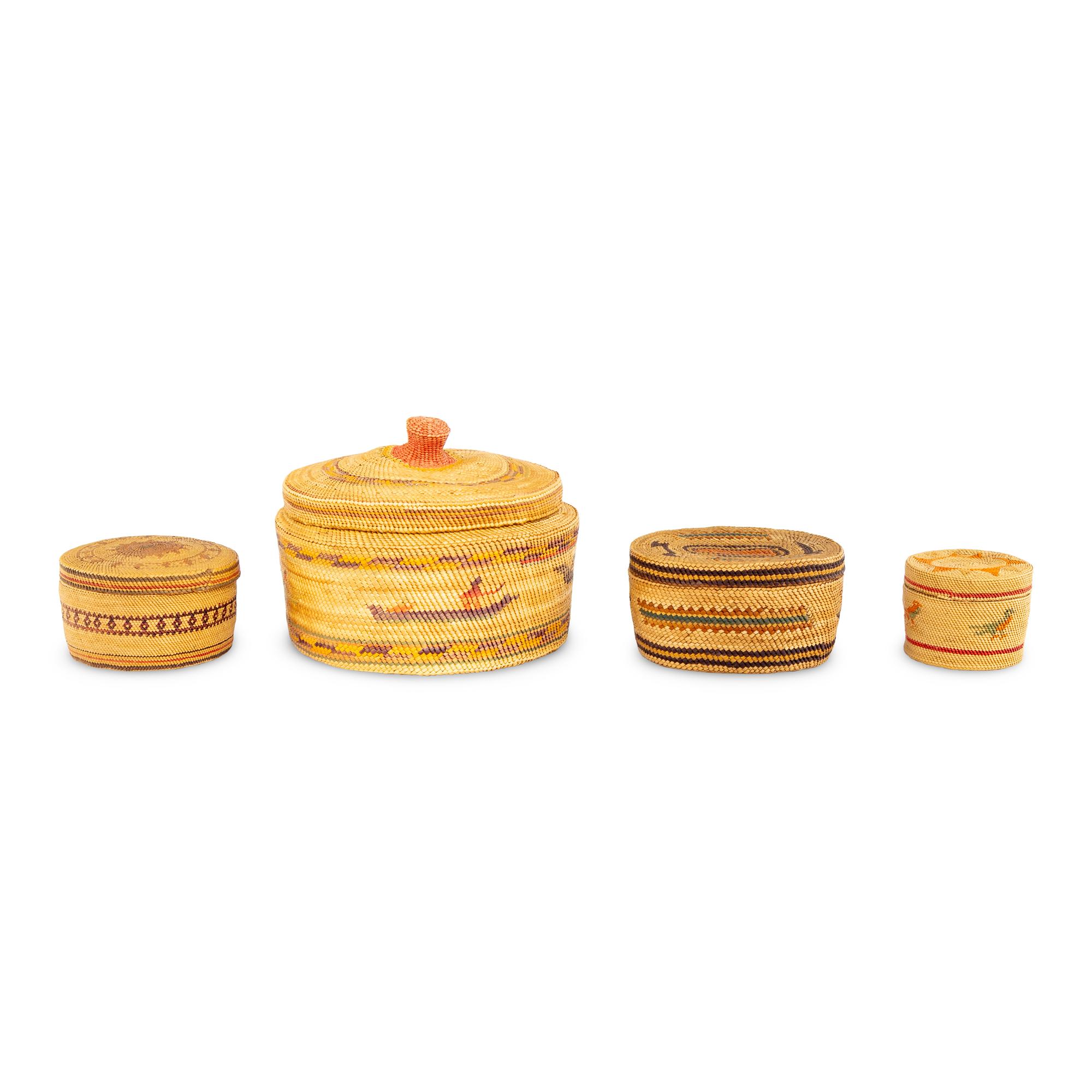 Nuu-chah-nulth / Makah Lidded Trinket Baskets