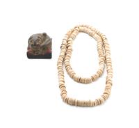 A Chinese Beaded Necklace and Toggle Width at widest 1 1/4 inches.