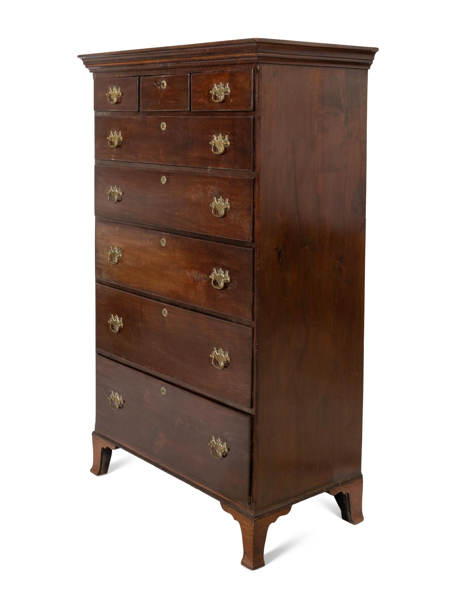 An American Mahogany Tall Chest