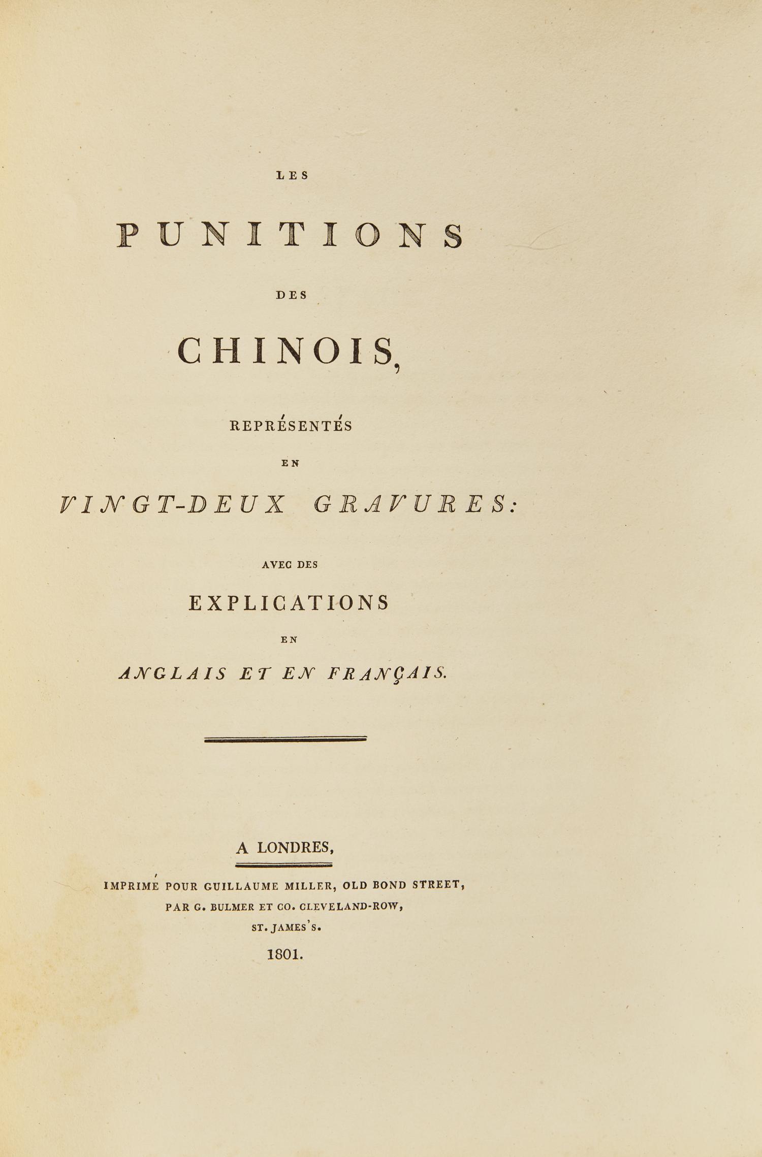 [TRAVEL & EXPLORATION] ALEXANDER, William, and George Henry MASON. The Costume of China with The Punishments of China. London: William Miller, 1801-05.