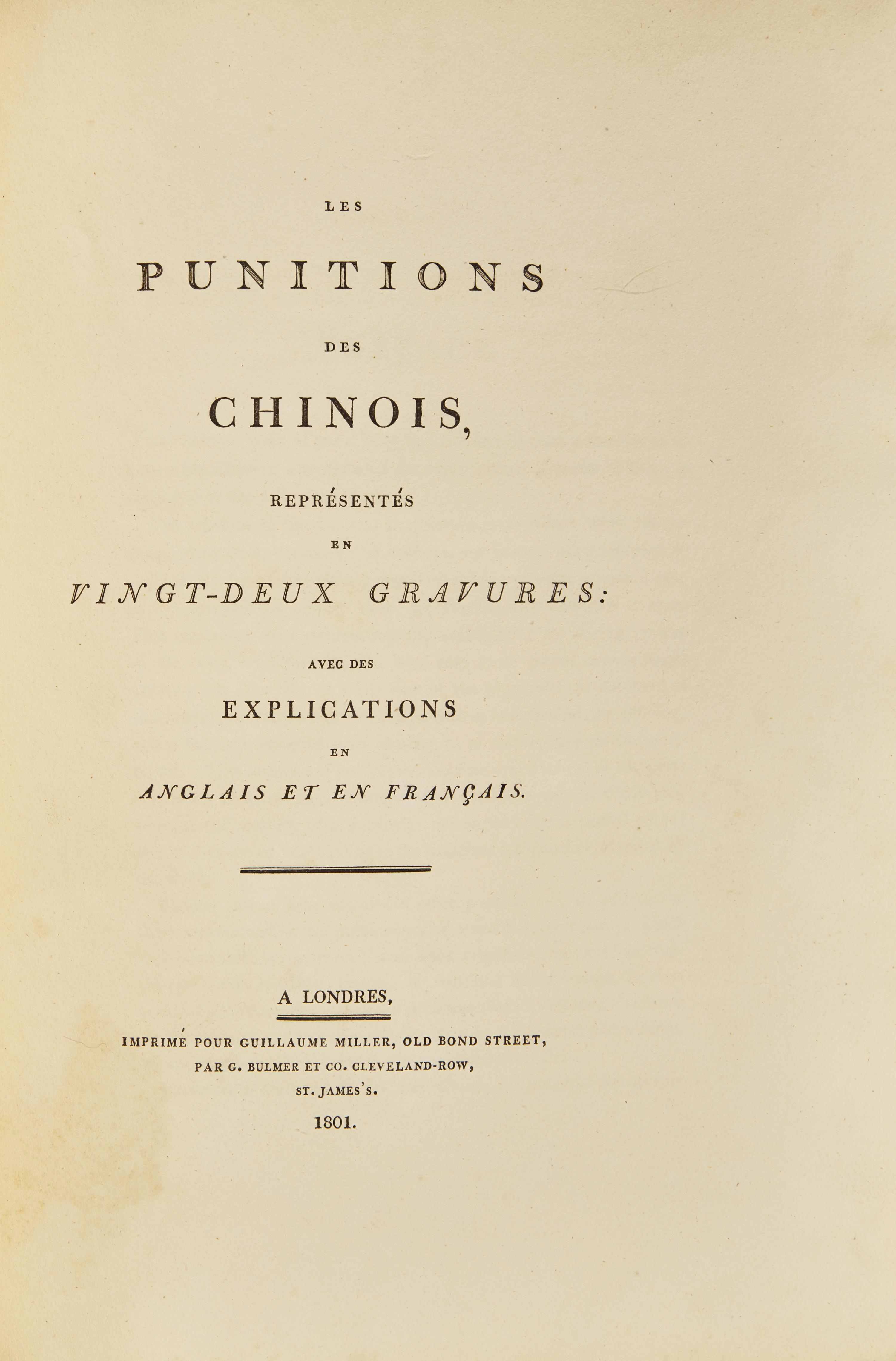 [TRAVEL & EXPLORATION] ALEXANDER, William, and George Henry MASON. The Costume of China with The Punishments of China. London: William Miller, 1801-05.