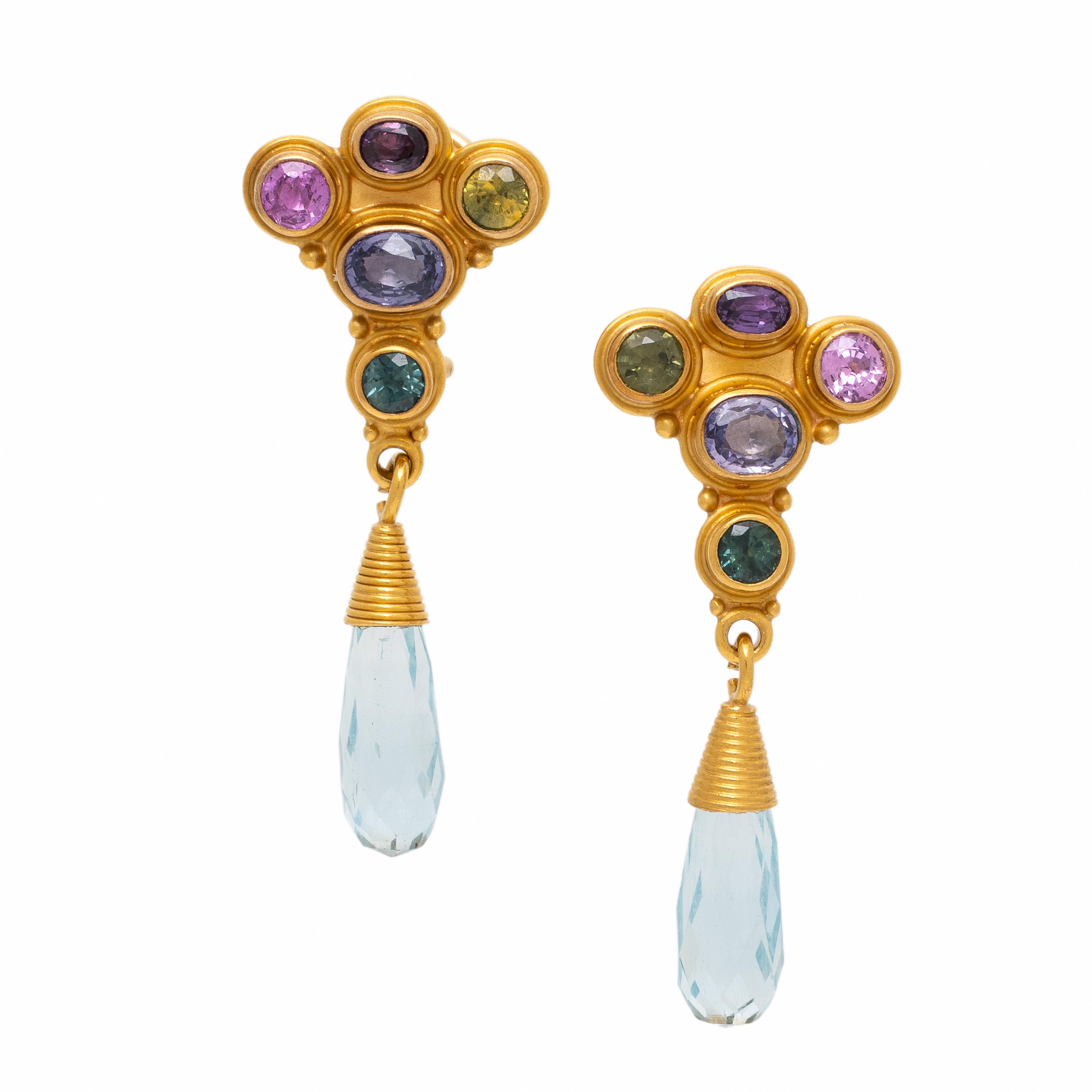 Reinstein Ross, Multigem and Yellow Gold Earrings