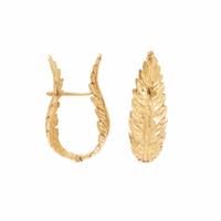 YELLOW GOLD FEATHER EARRINGS