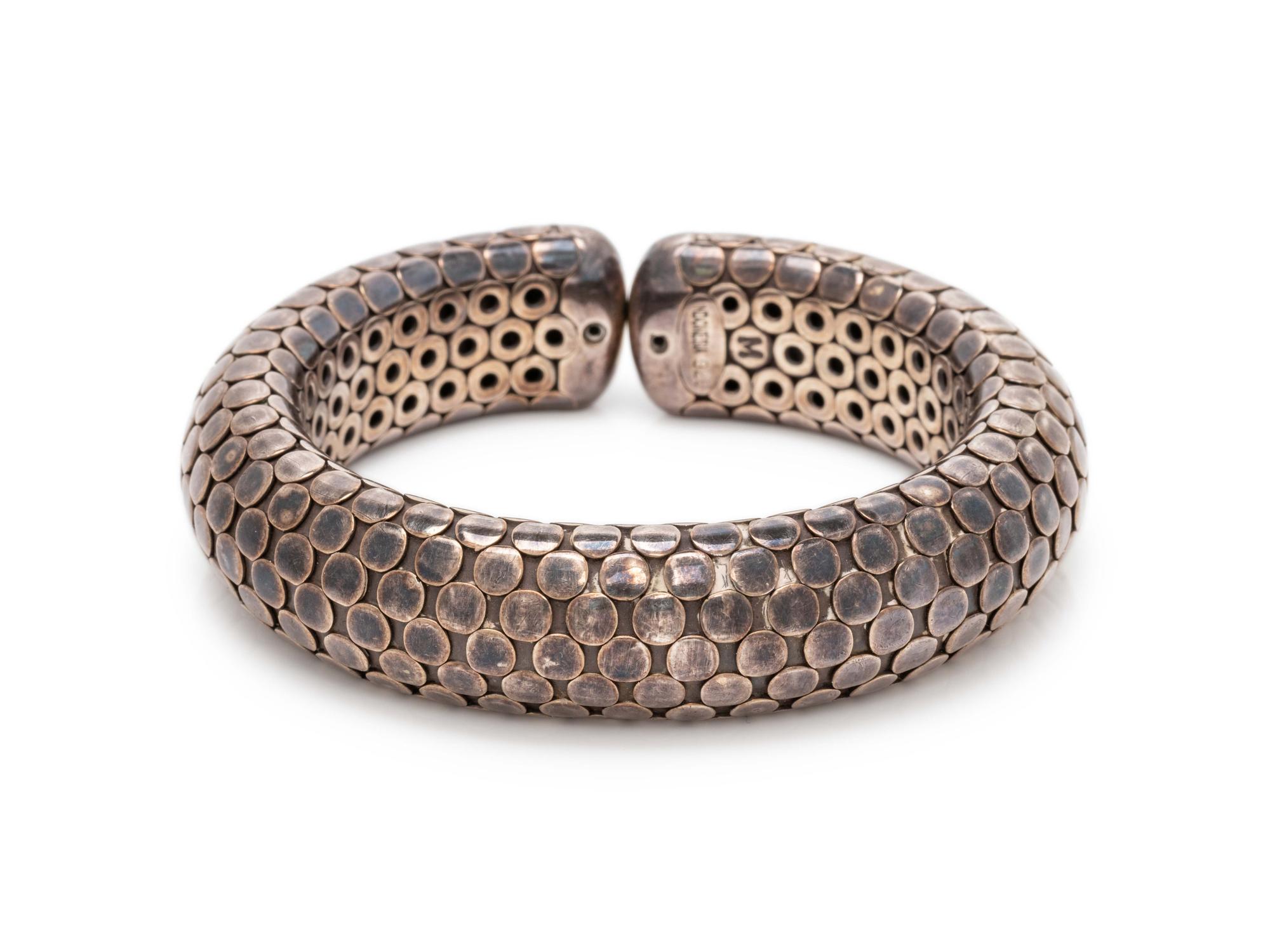 JOHN HARDY, STERLING SILVER 'DOT' CUFF BRACELET
