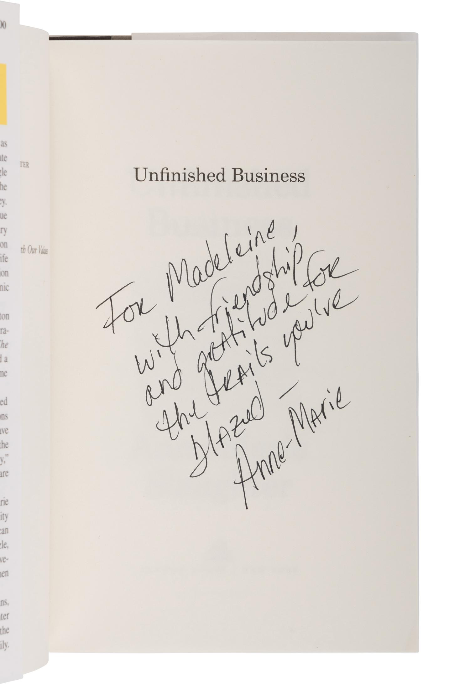 WOMEN AND LEADERSHIP A group of 7 works, most FIRST EDITIONS INSCRIBED TO SECRETARY ALBRIGHT:
